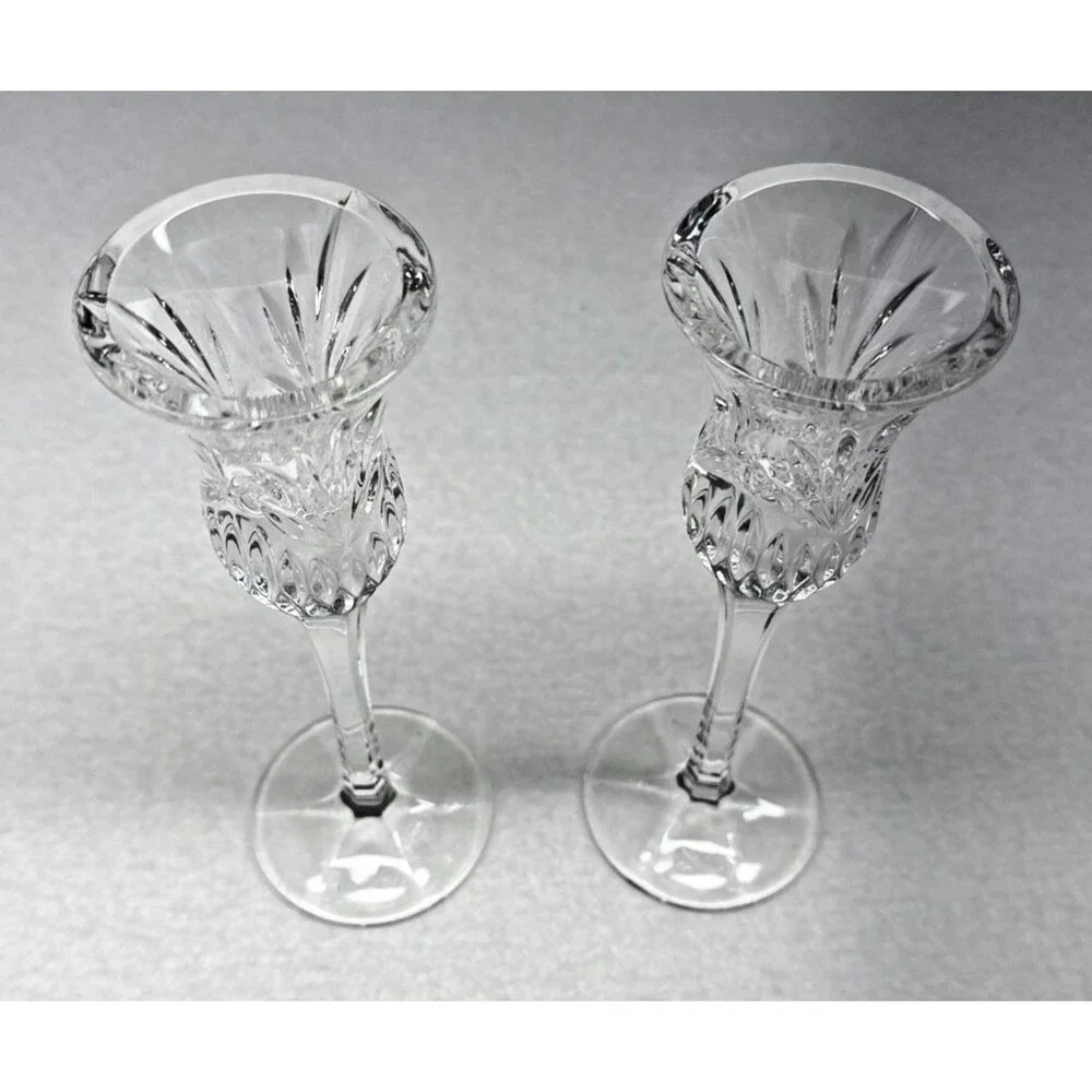 Princess House Highlights Crystal Candlestick Holders #940 Germany Set of 2